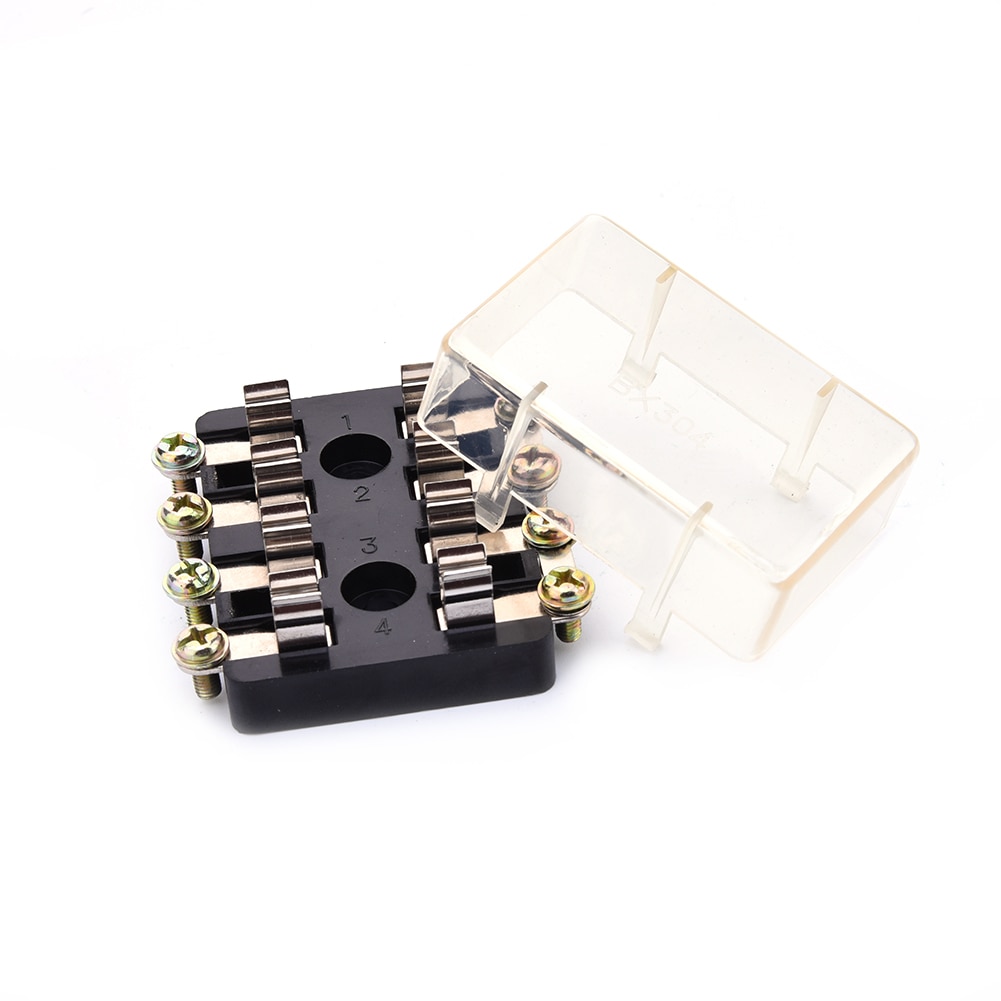 4 Way Fuse Box DC 12V - 32V Circuit Car Trailer Auto Blade Fuse Box Block Holder For AGC &amp; JSO Fuses
