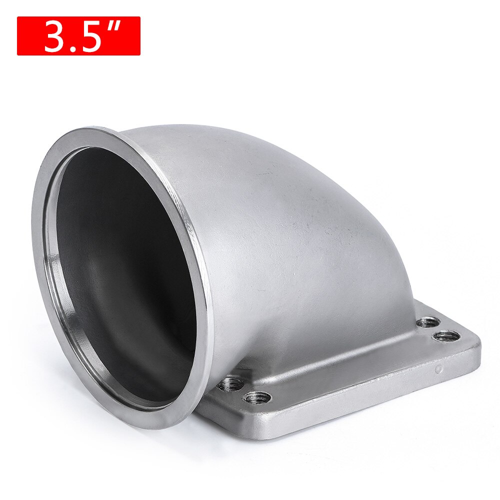 WLR - 2.5&quot; 3.0&quot; 3.5&quot; Vband 90 Degree Cast Turbo Elbow Adapter Flange 304 Stainless Steel For T3 T4 Turbocharger: 3.5 without gasket
