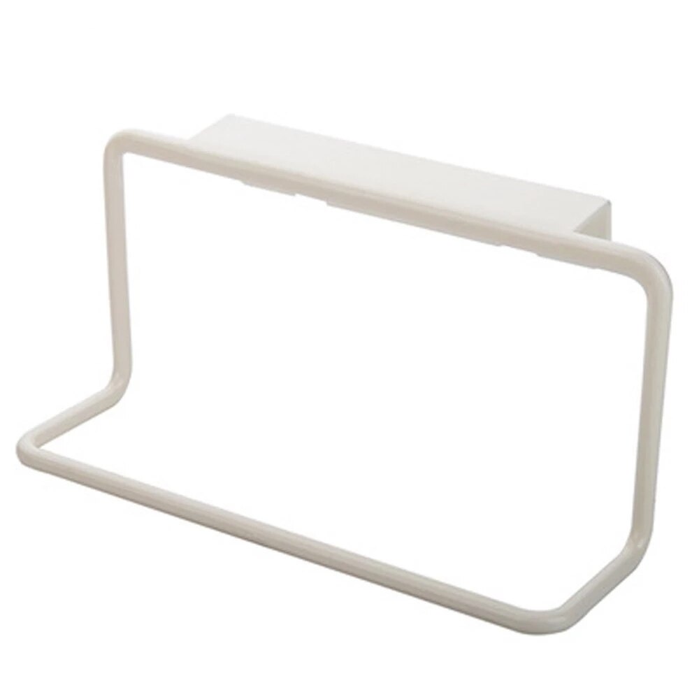 Porte-serviettes support suspendu, organisateur de rangement pour porte arrière, salle de bains, cuisine, armoire, placard, porte-éponge: WHITE