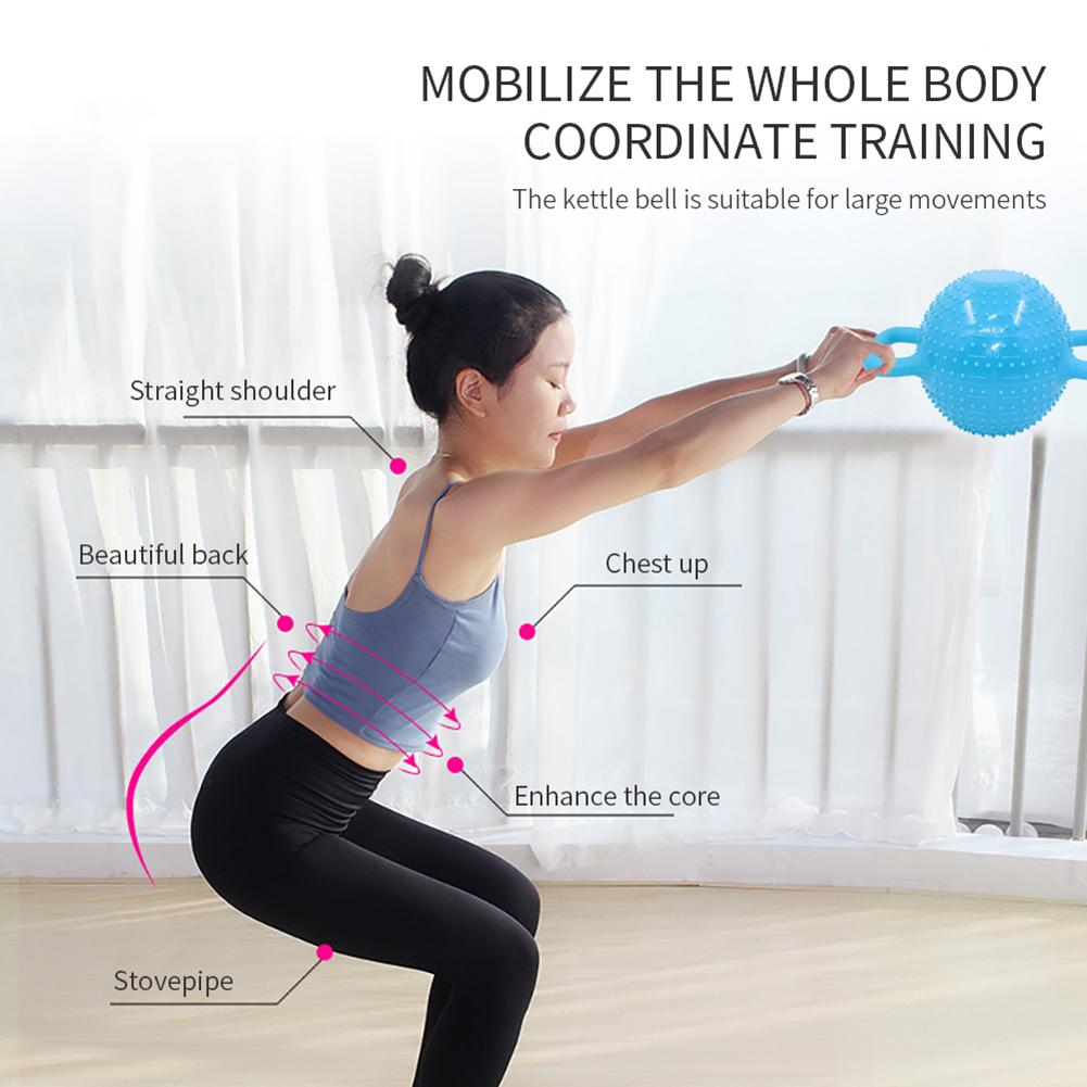 Bouilloire Portable à Double poignée en PVC, 1 pièce, Point de Massage, pour l'entraînement, le Yoga, l'haltère, équipement de Sport pour hommes et femmes