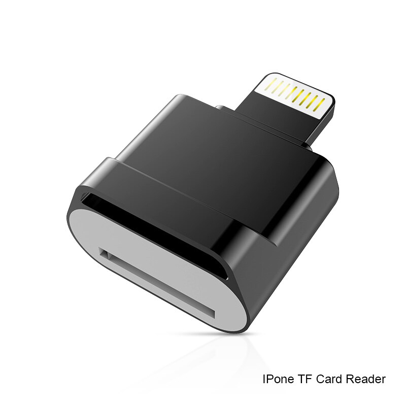 Mini Kaartlezer Otg Usb Flash Drive 16Gb/32Gb/64Gb/128Gb Voor Iphone ipad Tablet Telefoon Lightning Pen Drive Usb Stick: Black card reader