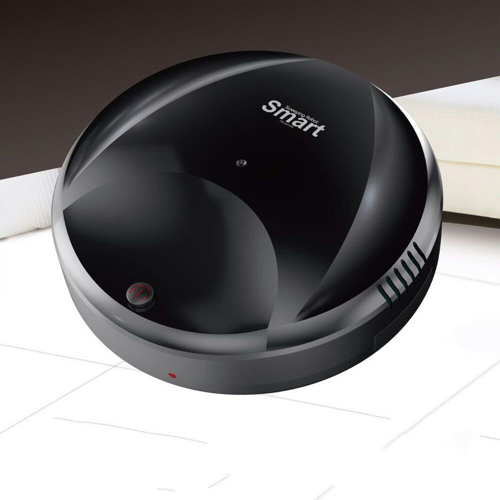 Automatische Robot Stofzuiger Sterke Zuigkracht Droog Vegen Floor Dust Collector USB Oplaadbare Smart Robot Thuis Cleaning Tools: Black