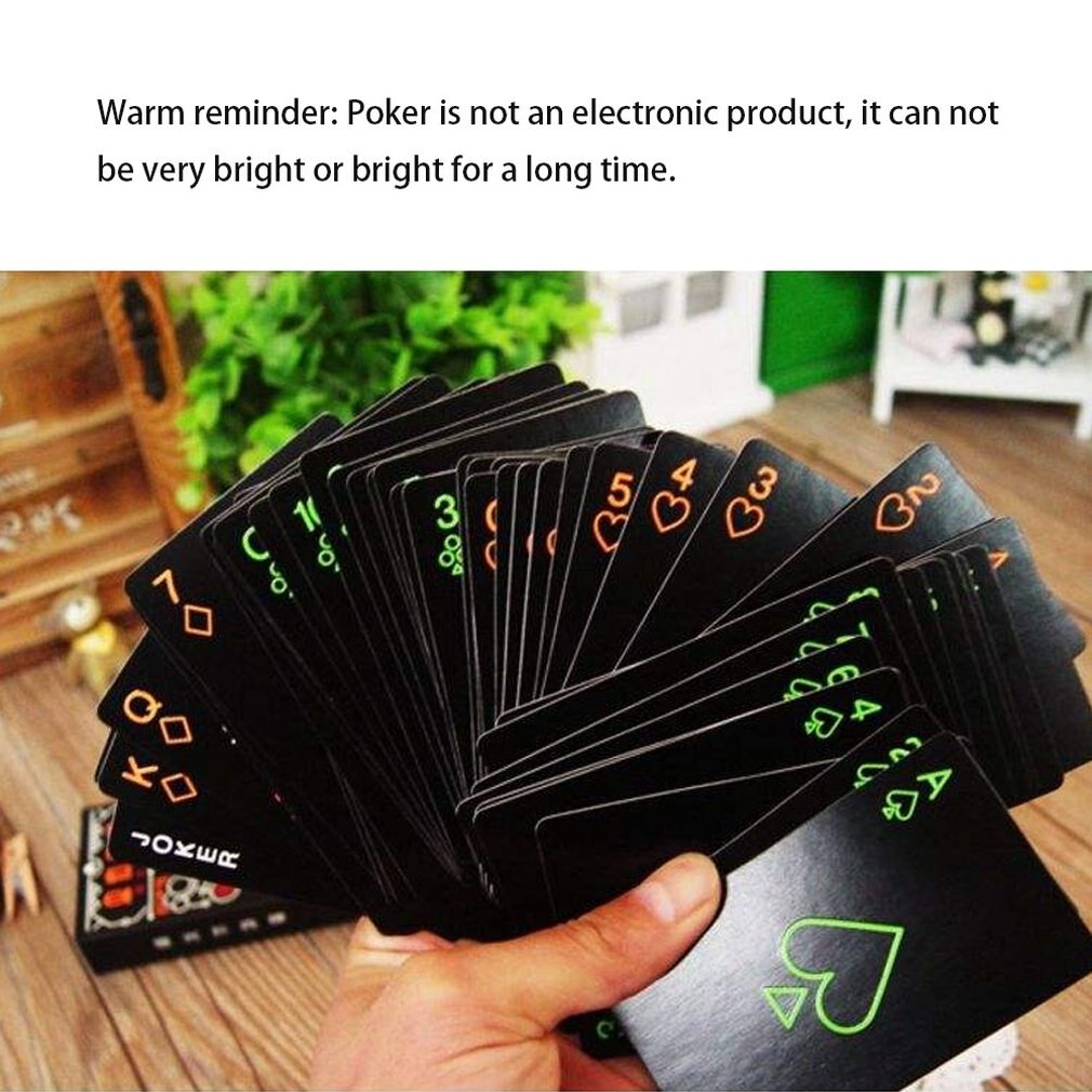 Dark Night Light Fluorescent Playing Cards Chess Poker Cards Darts Intellectual Game For Children Adult