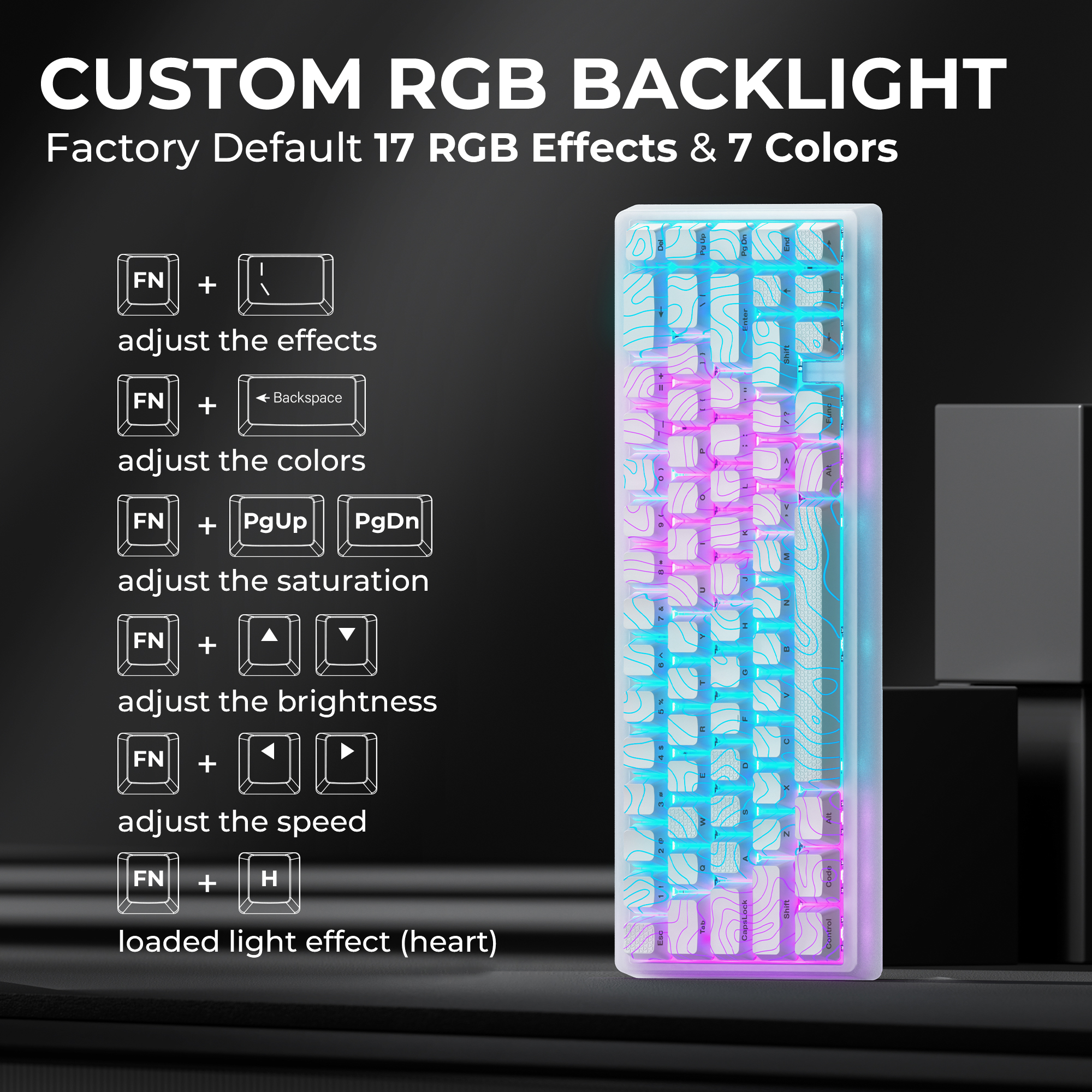 Teclado mecánico XVX M67 JadeStone con teclas IMD-Tech, de junta intercambiable en , teclado con retroiluminación RGB personalizado de tres modos