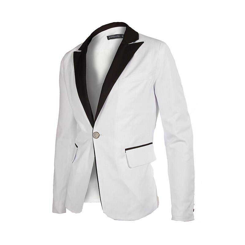 White Blazer Jacket for Men Casual One Button Dress Suit Jackets Slim Fit Formal Party Blazers Outwear Coat Shawl Tuxedo Jacket: XL