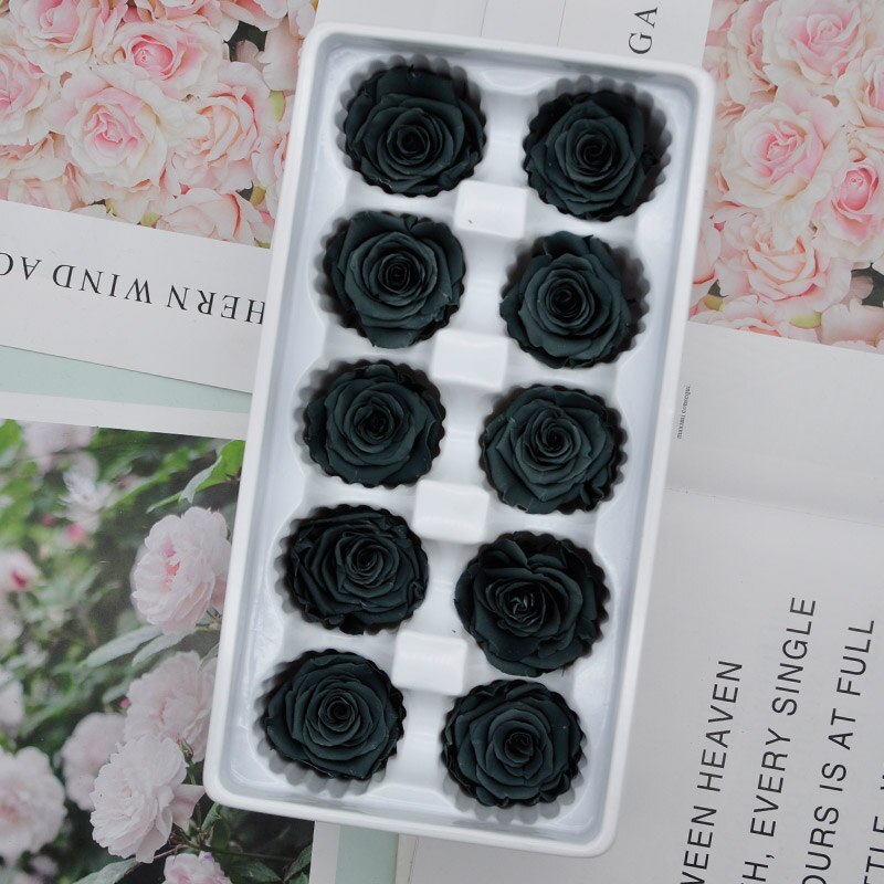 10 st/kartong 4cm konserverade blommor ros blomma odödlig ros alla hjärtans dag evigt liv blomma nivå b: 19
