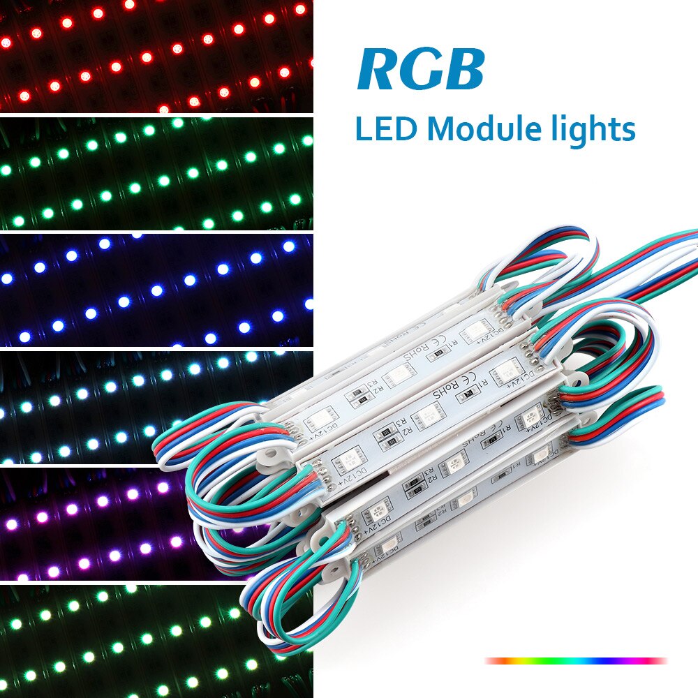 20 teile/los LED RGB 5050 3 LED Modul 12V Wasserdicht RGB Farbe veränderbar led-module beleuchtung, 3Leds 5050 led-module