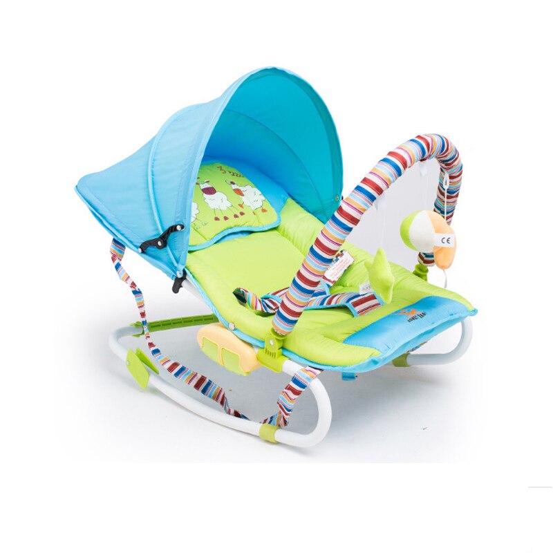Multi-fonction bébé bascule videur -né enfant en bas âge musique dormir bébé balançoire chaise avec musique 0-18month: blue