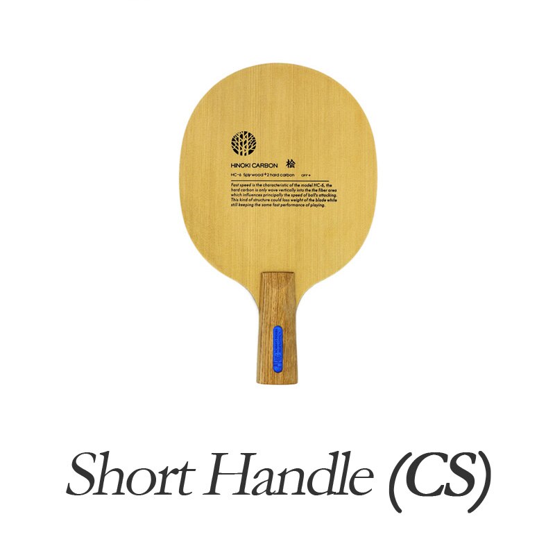 Original SANWEI HC6S Hino-Carbon Table Tennis Blade Racket (Light Weight, 3+2 HINOKI CARBON OFF+) HC-6S Ping Pong Bat Paddle: Short handle CS