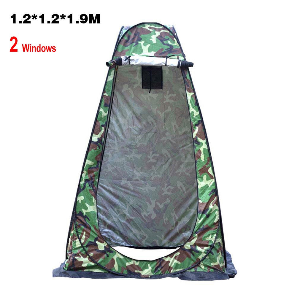Portable private shower toilet, pop-up camping tent, UV protection, outdoor portable: 2window camo