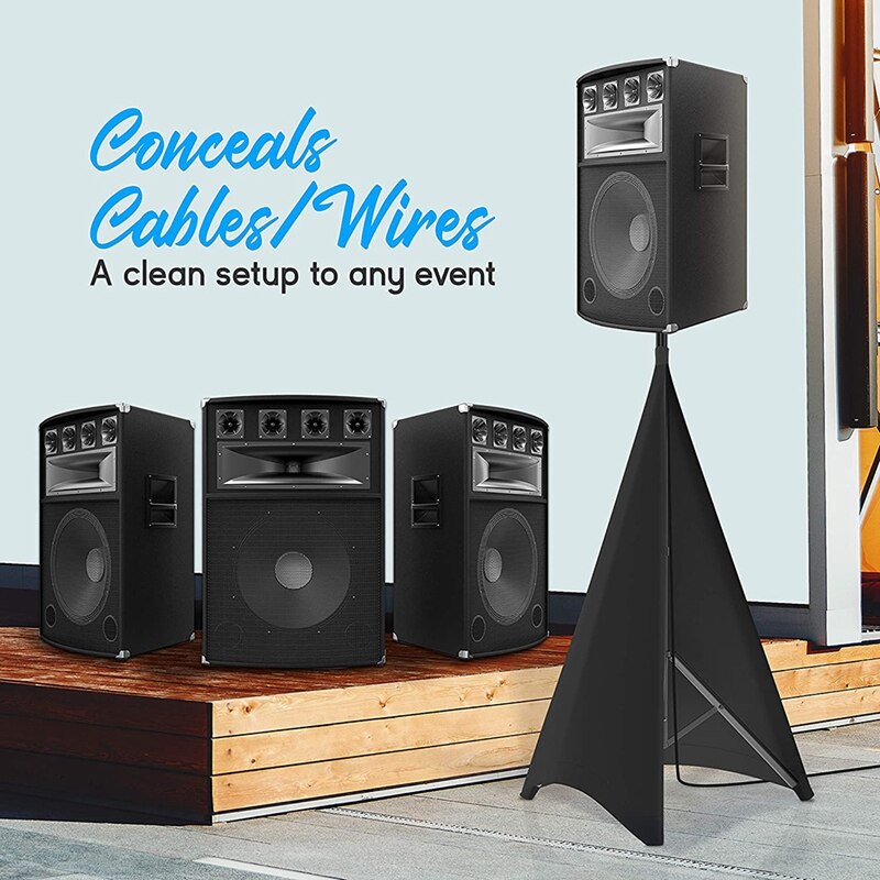 Universal dj light speaker stand nederdel stativ scrim cover med strækbart polyester materiale