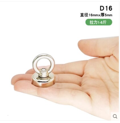 D16-d60 sterke neodymiummagneten, bergingsmagneet, diepzeevismagneet, magneethouder met oogboutring en tractiebevestiging