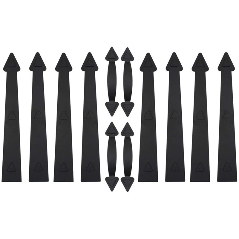 Shgo -magnetisk dekorativ garasjeport maskinvare sofa hus dobbel vogn dør aksenter 8 hengsler 4 håndtak dekor kit for 2 ca
