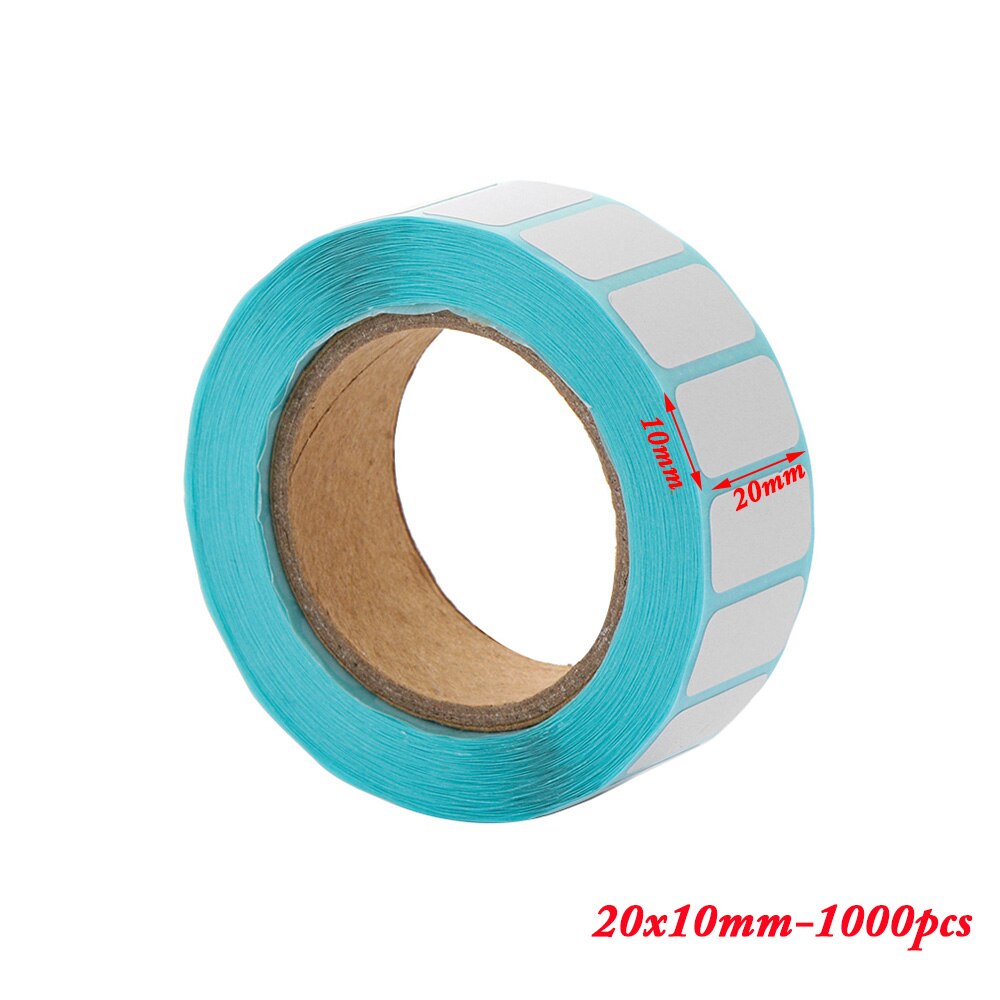 1000/700 kpl valkoinen liimapaperi lämpötarra tarra paperi supermarket hinta tyhjä etiketti suoratulostus vedenpitävät tarrat: 20 x 10mm