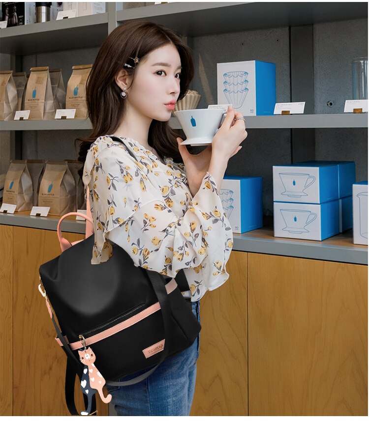 Mochila de ocio antirrobo para mujer, bolsa de viaje Oxford, para exteriores, para ordenador portátil, versión coreana,