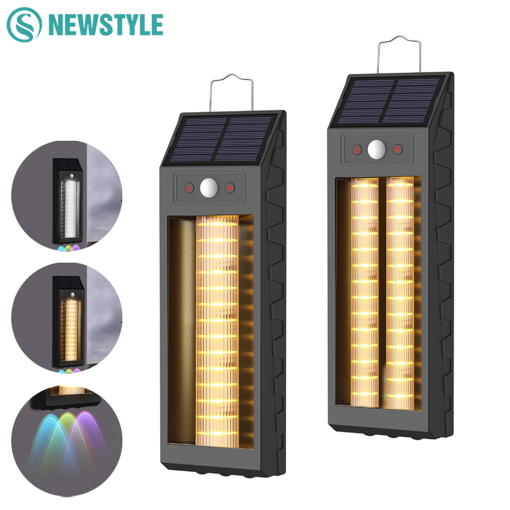 LED Solar Wandlantaarn Buiten Hangende Tuin Camping Verlichting Waterdicht Motion Senso Solar Voordeur Licht Solar Veranda Licht