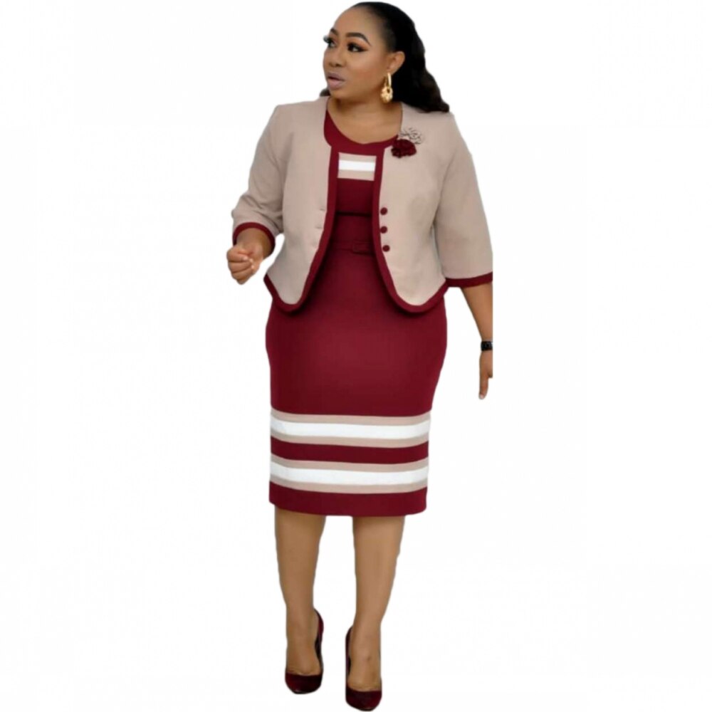 2XL-6XL Plus Größe Afrikanische Kleider Für Frauen Frühling Herbst Elegent Stil Afrikanische Frauen Polyester Midi- Kleid