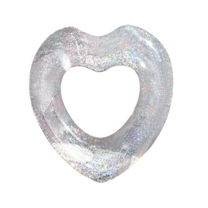Opblaasbare Sequin Hart Vorm Zwemmen Drijft Zwemmen Ring Zomer Out Zwembad Speelgoed Dikker Zwemmen Buis Voor Volwassenen Float