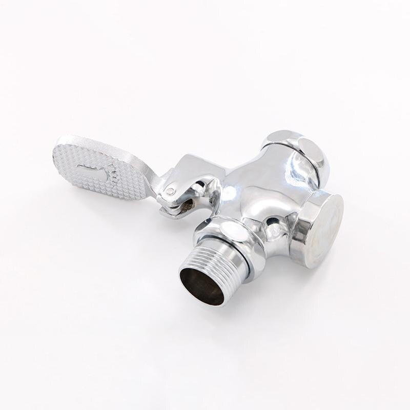 1 Pcs Outlet Interface 4CM Copper Foot Flush Valve Four way With Foot Stepping Pedal For Toilets And Urinals