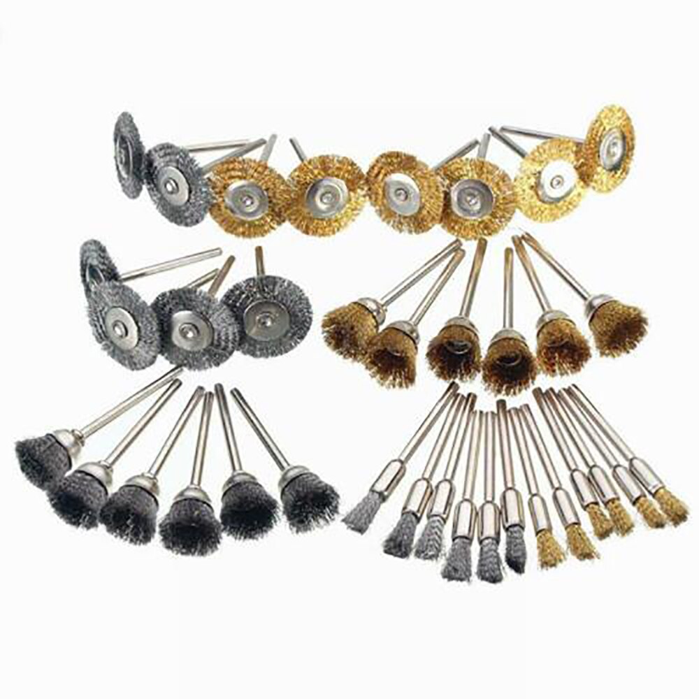 36 Sets Of Copper Wire Brush Metal Derusting Wheel Copper Wire Wheel Grinder Rotary Tool For Polishing Brush