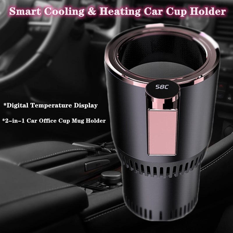 Gkfly 12V Auto Thuis Dual Gebruik Dc Warmer Cooler Smart Auto Bekerhouder Koffie Melk Koeler Warmer Drank fles Led Display