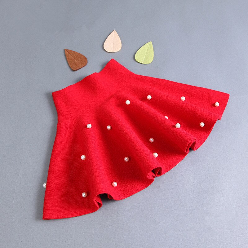 Tutu Rok Meisjes Gebreide Rokken A-lijn Rok Meisje Katoenen Gebreide Kids Outfit Kinderen Mini Rokken Waarschuwde Voor Lente Herfst: Pearl Red Skirts / 6T