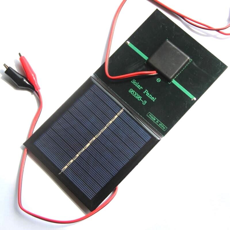 WSFS-Panel Solar policristalino, célula Solar epoxi de 1W y 5,5 V, con Clip para carga de 3,7 V, sistema de batería de juguete, luz LED de estudio, 95x95MM