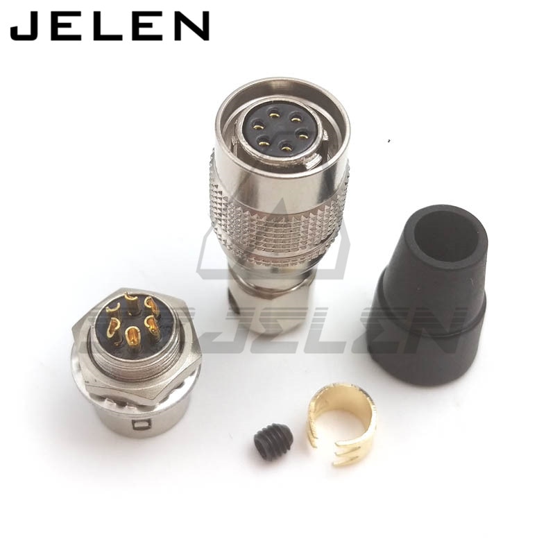 Hirose Connector Plug 6-pin plug (female) and socket (male), HR10A-7P-6s(73) and HR10A-7R-6P, 6pin hirose connector