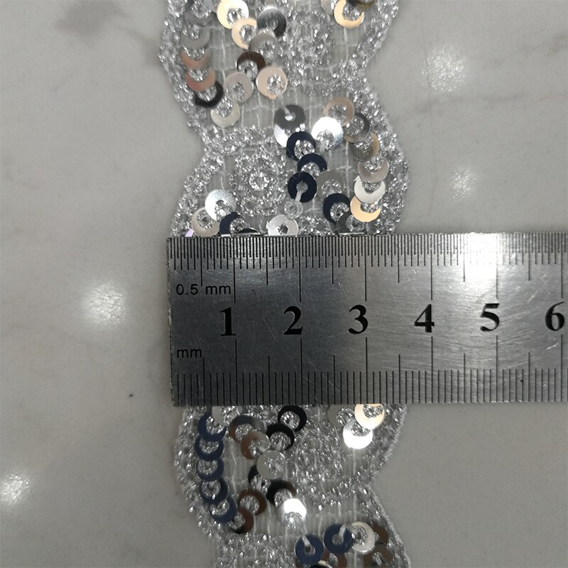 Cinta de encaje de lentejuelas de poliéster para de baile, adornos brillantes, tocado de boda, accesorios de bricolaje, ropa embellecimiento