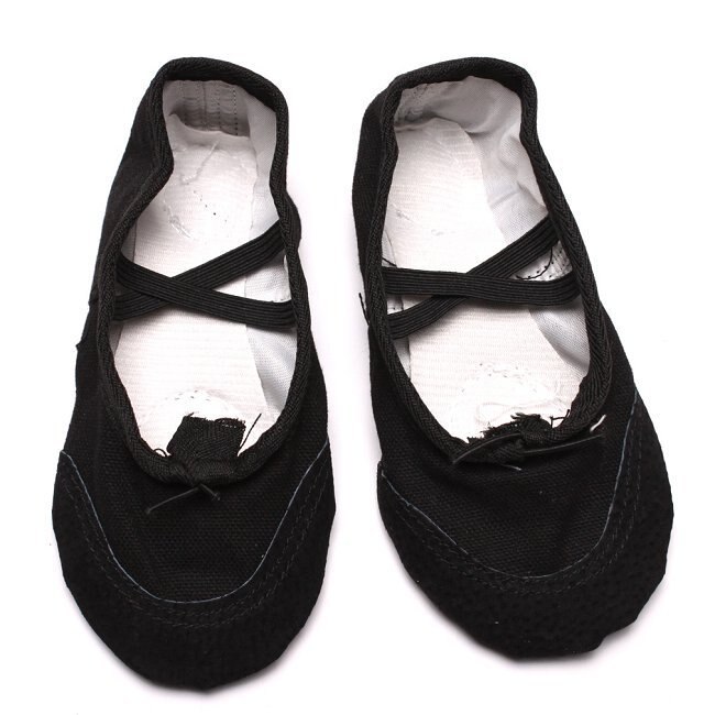 Vrouwelijke Volwassen Zachte Dansen Ballet Schoenen Voor Vrouwen Comfortabele Fitness Ademende Canvas Practice Gym Ballet Pointe Dansschoenen: black / 8.5