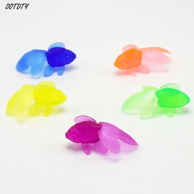 50Pcs/bag Kids Toy PVC Plastic Simulation Small Goldfish Lifelike Gold Fish Model for Children Bath Water Beach Toys