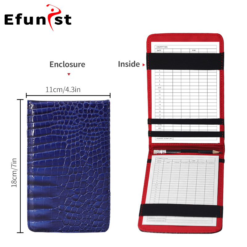 Golf Score Book PU Leather Material Score Notebook With Pencil And Score Card Easy To Use Of Golf Supplies