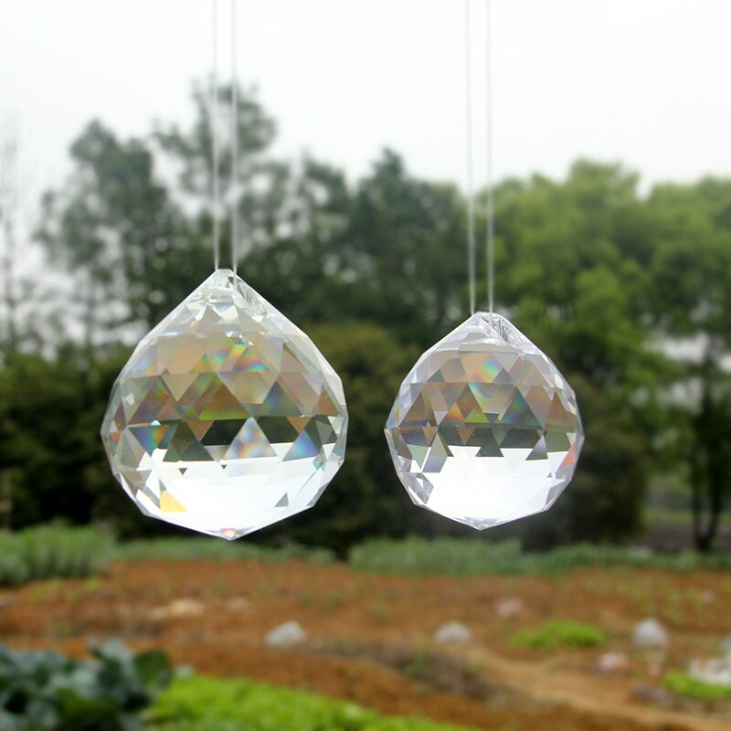 Boule à facettes en cristal 5/6/7/8/10cm, lustre à prisme, pièces suspendues, décoration de mariage, artisanat d&#39;ornement
