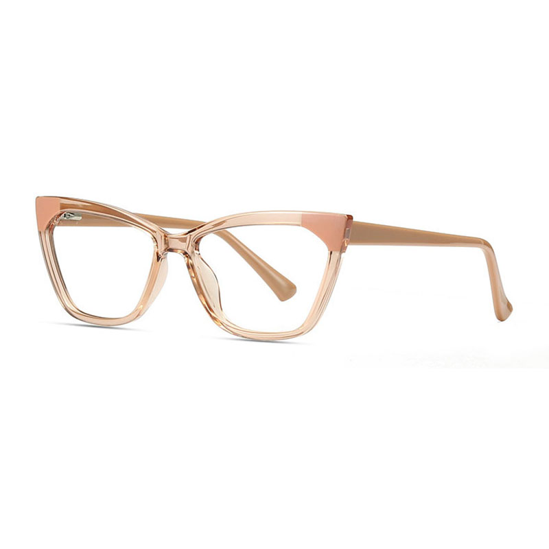 Okulary optyczne rama dla mężczyzn i kobiet okulary korekcyjne z pełnym obrzeżem plastikowe kobiety moda kolorowe okulary kobiecy styl: Brązowy