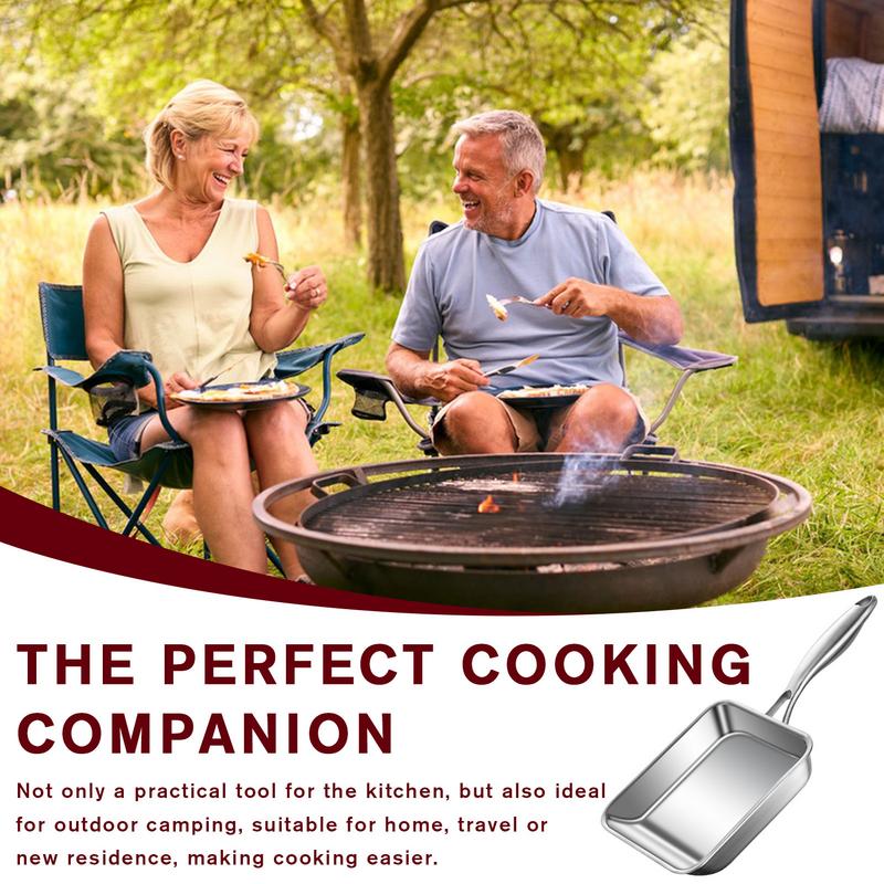 Non Stick Koekenpannen 3-laags Roestvrijstalen Vierkante Kookpan Anti-aanbak Koekenpan Diepe Kleine Ijzeren Koekenpan Kookgerei Pan Koekenpan