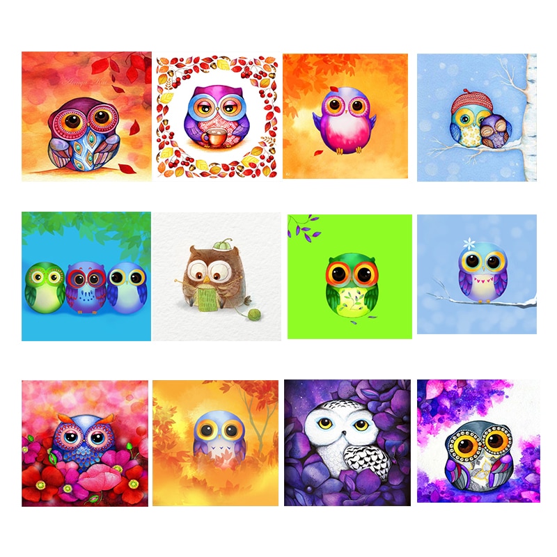 20*20cm Lovely Owl Pattern Patchwork Cotton Fabric Scrapbooking Cloth For Handmade