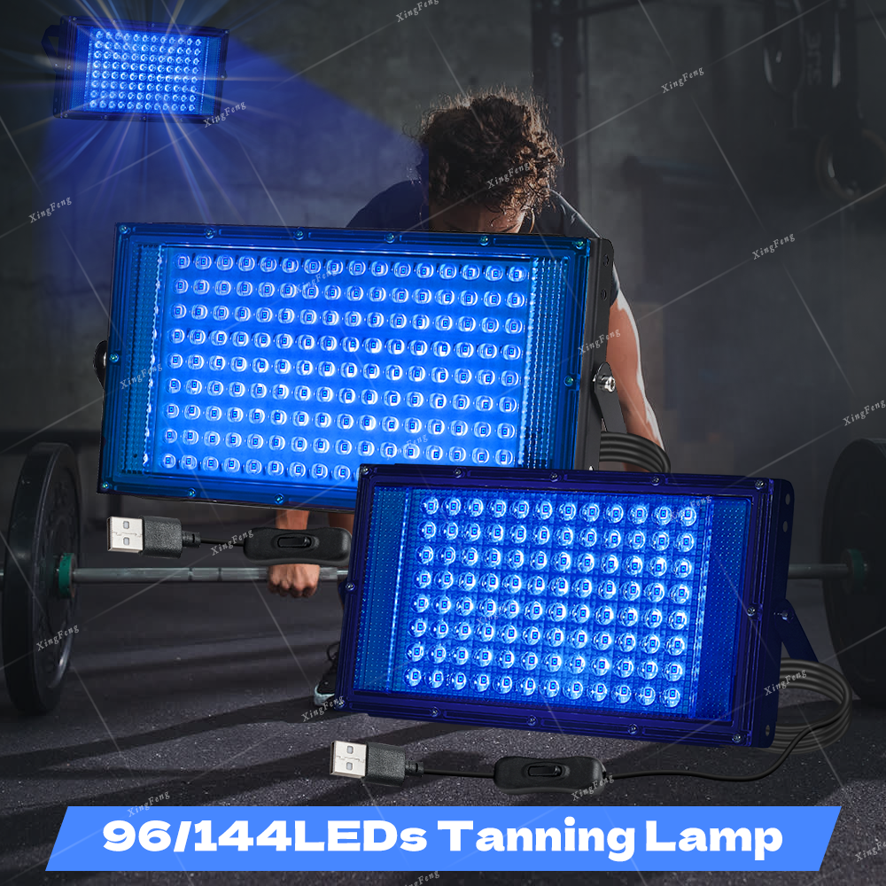 Tanning Lamp 96/144 LED UV Ultraviolet Face Body Tanning Full Blue Light Black Light Home Sunbathing Skin Tanning