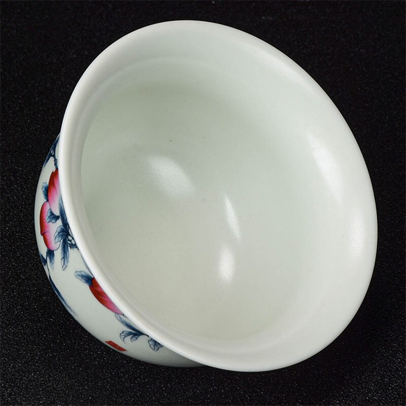 Ru Kiln Every Pottery Sancai Gaiwan Master Cups Hand Painted Peach Tureen Kung Fu Tea Tureen Chinaware Office Decoration