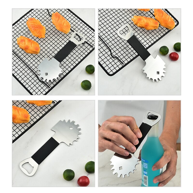 Portable Metal BBQ Grill Grate Cleaner Cleaning Barbecue Scraper Scrubber Grills