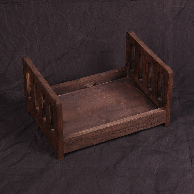 Vintage træ barneseng fotografering rekvisitter aftagelig baby udgør seng sofa kurv fotografering studie baggrund spædbarn krybbe