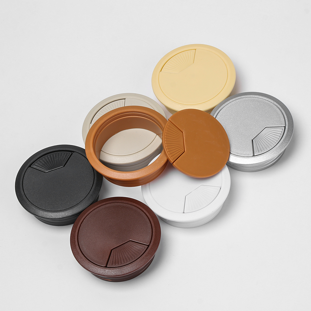 1PC Round/Square Wire Hole Cover Office Desk Table Cable Fastener PC Computer Grommet Tidy Practical Line Organizer Hardware Box