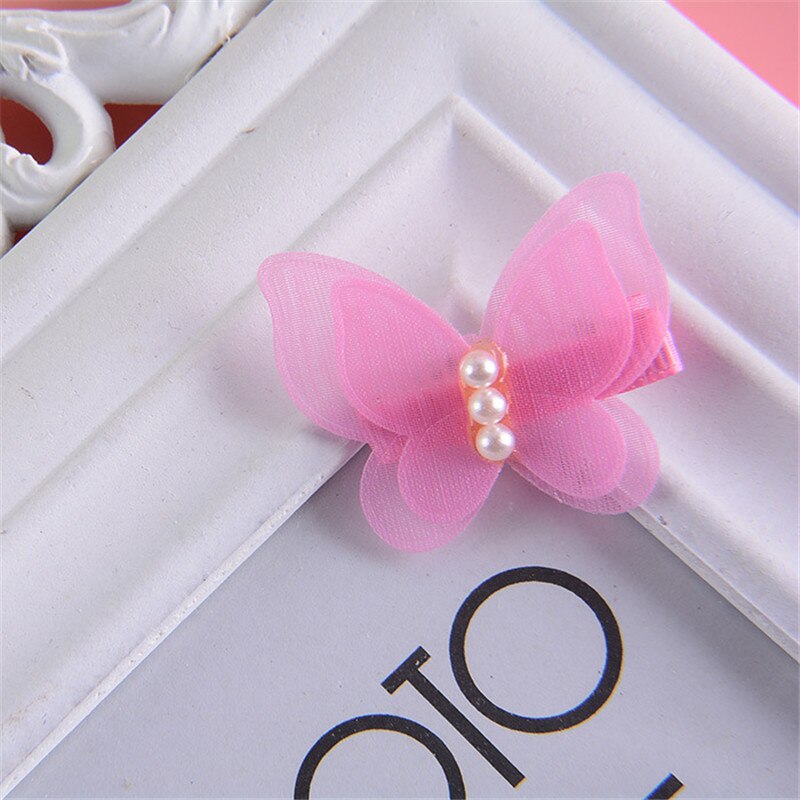 Pinces à cheveux papillon colorées en perles pour filles, 8 pièces/lot, épingles à cheveux, pour enfants, accessoires pour cheveux