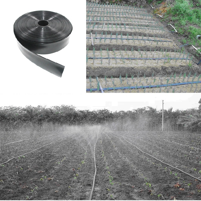 50/100/200 Meters Roll Watering System Flat Drip Line Garden Soft Drip Tape Irrigation Kit N45/1&#39;&#39; 3 Hole Hose