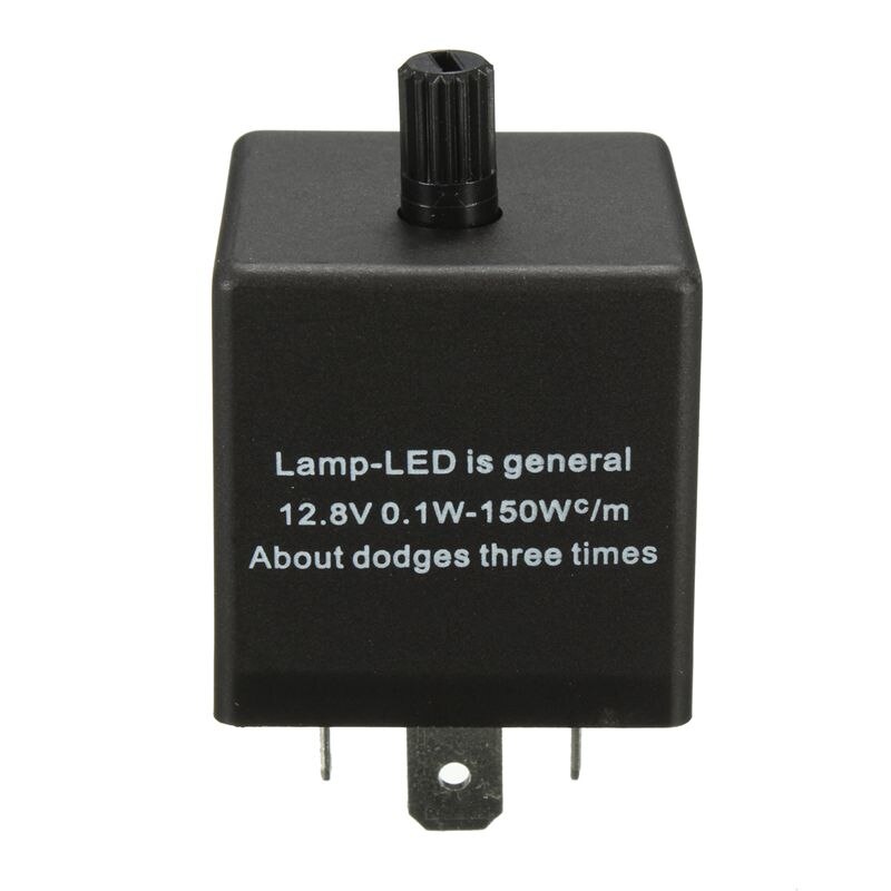 Relé de Flash intermitente de coche ajustable de 12V y 3 pines para Indicador de luz intermitente