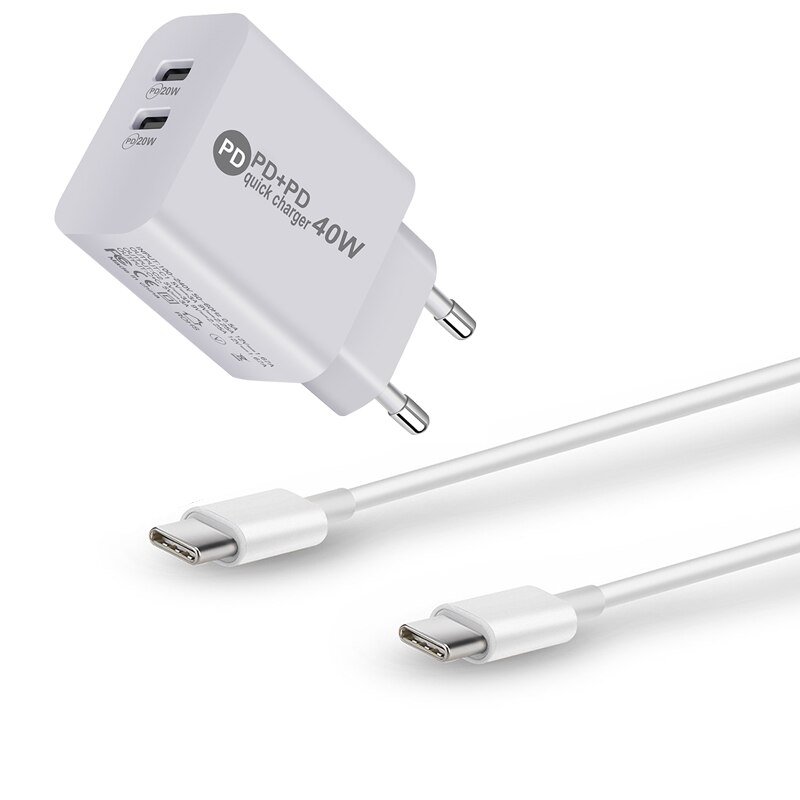 Pd Charger 40W Voor Iphone 13 12 Pro Max Mini Snel Opladen Type-C Lader Voor Samsung xiaomi Mobiele Telefoon Kabel