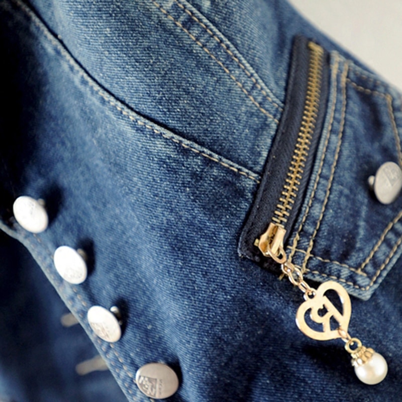 Chaleco vaquero de mujer, chaqueta, ropa de primavera otoño sin mangas, chalecos vaqueros cortos de una sola hilera de botones, Tops informales de talla grande para mujer