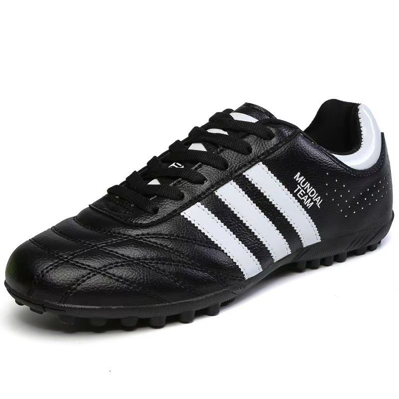 Professionelle Fußballschuhe für Kinder, Erwachsene, Grastraining, Sportschuhe, leichte, rutschfeste Nagelschuhe für Fußballfelder: Black / 37