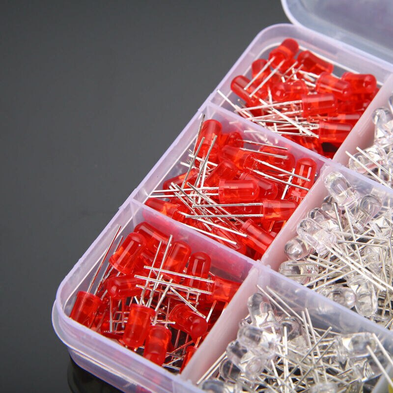 500pcs 5mm LED diode light assorted kit DIY LED kit white yellow red green blue electronic diy kit
