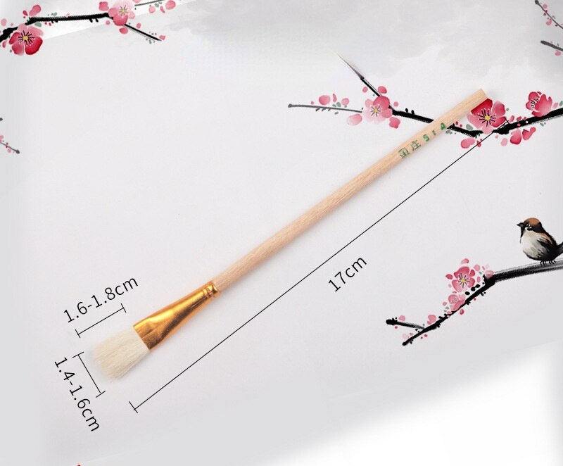 Ceramic Painted Wool Brush Solid Wood Pen Soft Head Sweeping Brush Ceramic Gold Painting Craft Paint Brush Painting Tool: 1pcs No.4