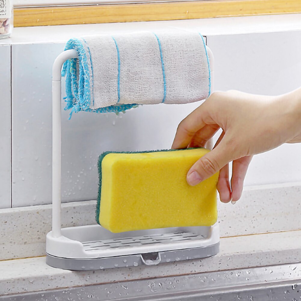 Kitchen Sink Countertops Clean Rag Rack Plastic Drain Wipes Sponge Racks Scouring Pad Storage Rack Cosmetics Storage Rack